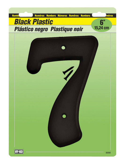 Hy-Ko 6 in. Black Plastic Number 7 Mounting Screws 1 pc. (Pack of 5)