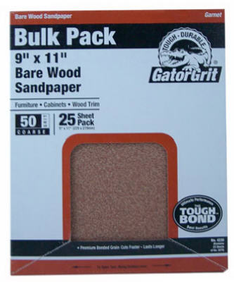 Garnet Sandpaper, Fine 150-Grit, 9 x 11-In., 25-Ct.
