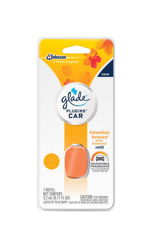 Glade Plug-Ins Hawaiian Breeze Scent Car Air Freshener 0.11 oz. Solid (Pack of 6)