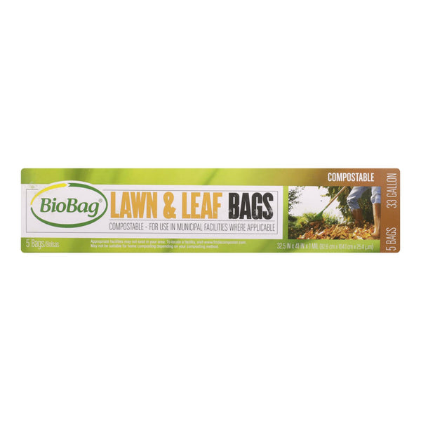 BioBag - Bolsas para césped y hojas de 33 galones - Caja de 12 - 5 unidades (paquete de 12)
