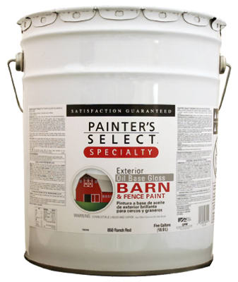 Speciality Barn & Fence Paint, Oil-Base, Gloss, White, 5-Gallons