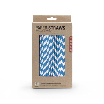 Paper Straws, Biodegradable, Blue, 144-Ct.