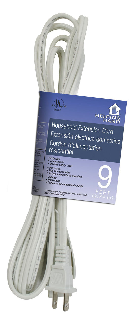 Helping Hand 85106 9' White Extension Cord (Pack of 3)