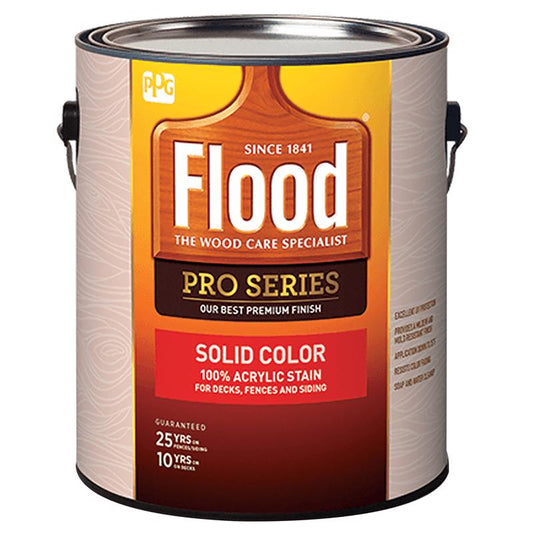 Flood  Pro Series  Solid  Satin  White  Tint Base  Acrylic  Wood Stain  1 gal. (Pack of 4)