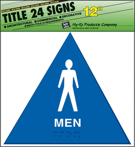 Hy-Ko  English  Blue  Informational  Sign  12 in. H x 12 in. W