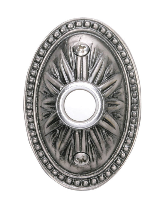 Heath Zenith  Pewter  Silver  Metal  Wired  Pushbutton Doorbell