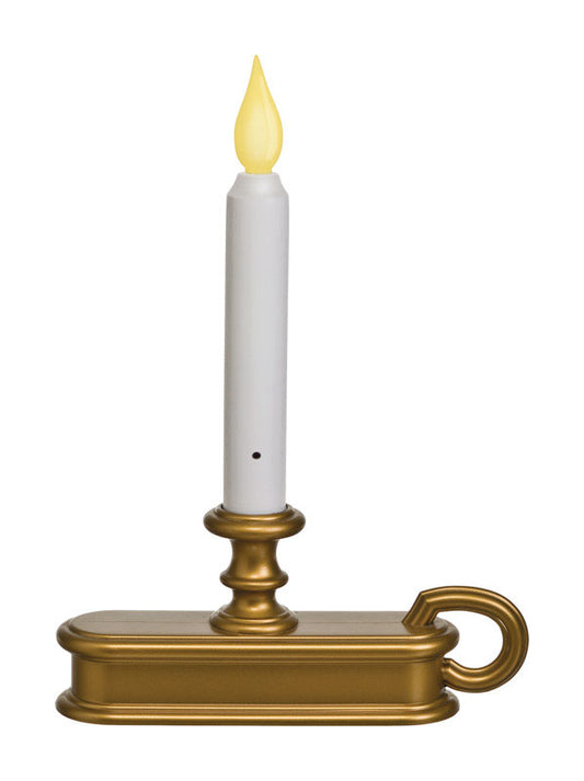 Xodus Innovations  Antique Brass  None Scent Traditional Window LED Candle  Holiday Candles  9 in. H
