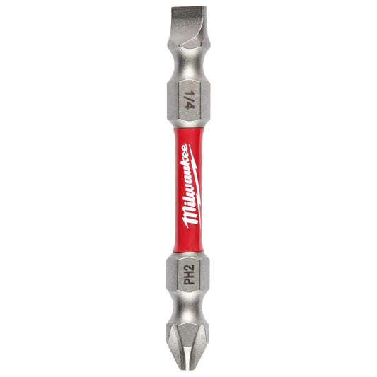 Milwaukee  SHOCKWAVE  Phillips/Slotted  PH2/SL1-4   x 2-3/8 in. L Impact Double-Ended Power Bit  Steel