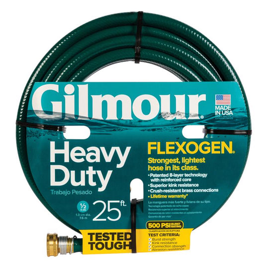 Gilmour Flexogen 1/2 in. Dia. x 25 ft. L Heavy-Duty Green Hose