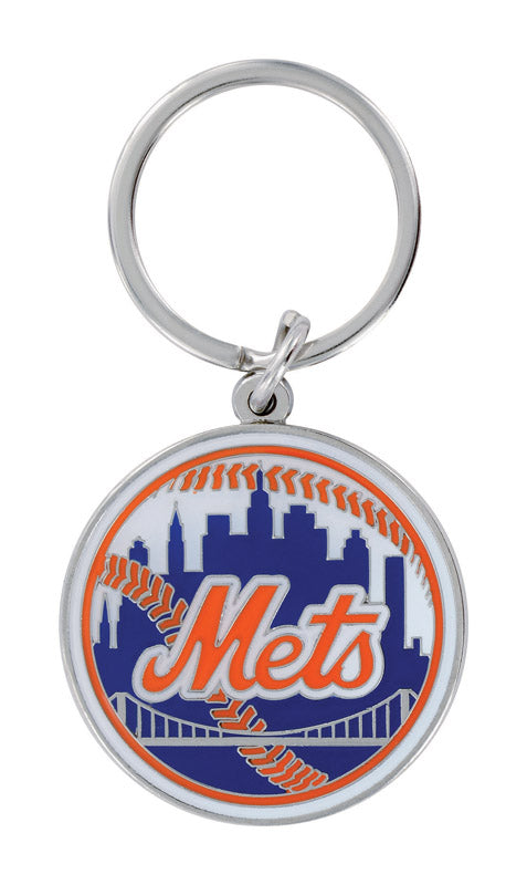 Hillman New York Mets Metal Silver Decorative Key Chain (Pack of 3).