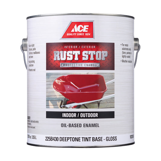 Ace Rust Stop Indoor/Outdoor Tint Base Deep Tone Base Oil-Based Enamel Rust Preventative Paint 1 gal (Pack of 4)