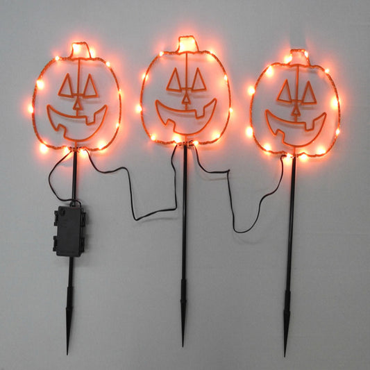 Celebrations Pumpkin Lighted Orange Pathway Lights 20 in. H x 8 in. W 3 pk (Pack of 6)