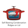 10.5 oz Enameled Cast-Iron Series 1000 Covered Mini Cocotte - Gradated Red