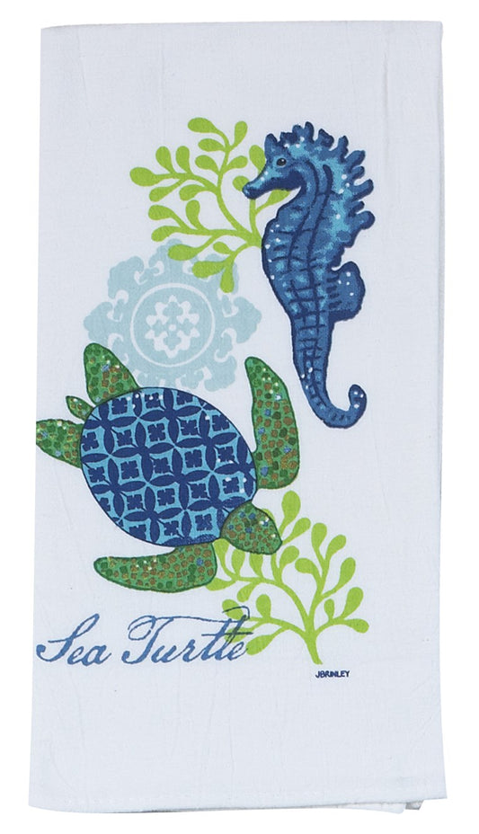 Kay Dee R2503 26" X 26" Sea Turtle Flour Sack Towel (Pack of 3)
