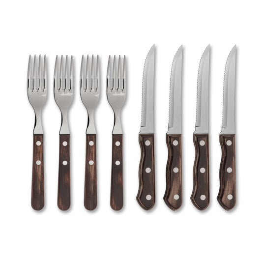 BBQ Set: 4 Steak Knives & 4 Forks