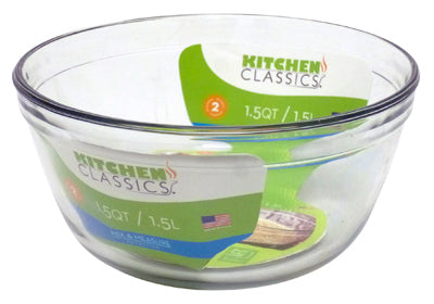Mixing Bowl, Tempered Glass, 1.5-Qt. (Pack of 6)