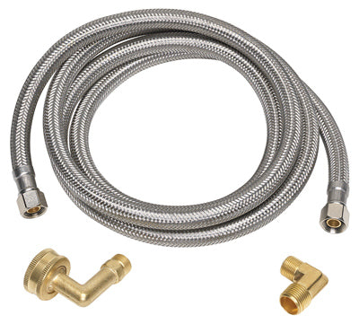 Homewerks 3/8 in. Compression in. X 3/8 in. D Compression 72 in. Braided Stainless Steel Dishwasher