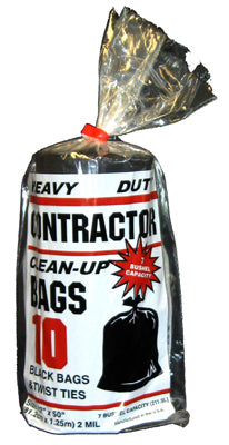 Contractor Bags, Black, 32 x 50-In., 10-Ct.
