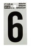 Hy-Ko 2 in. Reflective Black Vinyl Number 6 Self-Adhesive 1 pc. (Pack of 10)