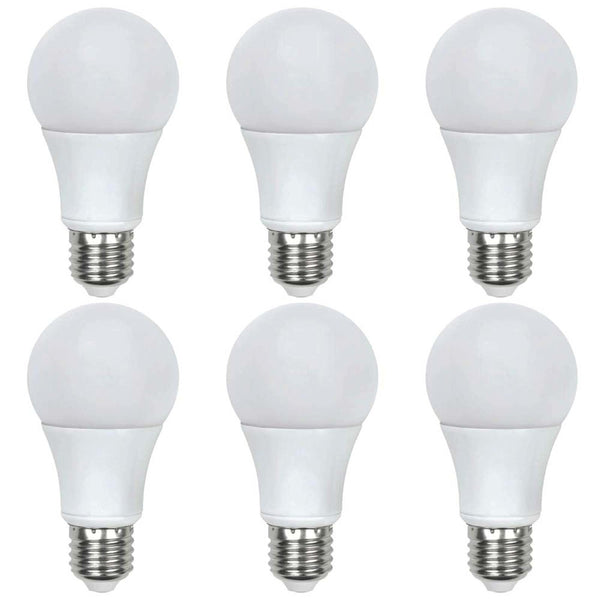 Bombilla LED Acre A19 E26 (mediana) de Global Value Lighting, equivalente a 40 vatios, blanco suave, paquete de 6