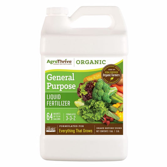 AgroThrive Organic Everything that Grows 3-3-2 General Purpose Fertilizer 1 gal (Pack of 4)