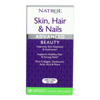 Natrol Skin Hair and Nails with Lutein Capsules - 60 Count