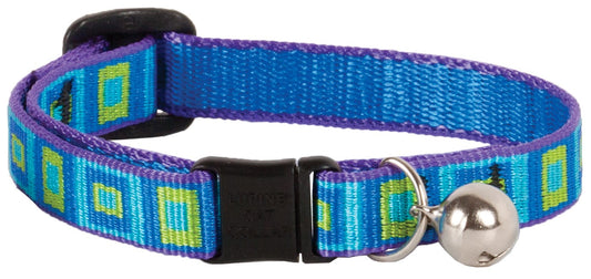Lupine Collars & Leads 73227 1/2" X 8"-12" Sea Glass Design Safety Cat Collar With Bell