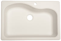 Granite Composite Sink, Single Bowl, White, 22 x 33-In.