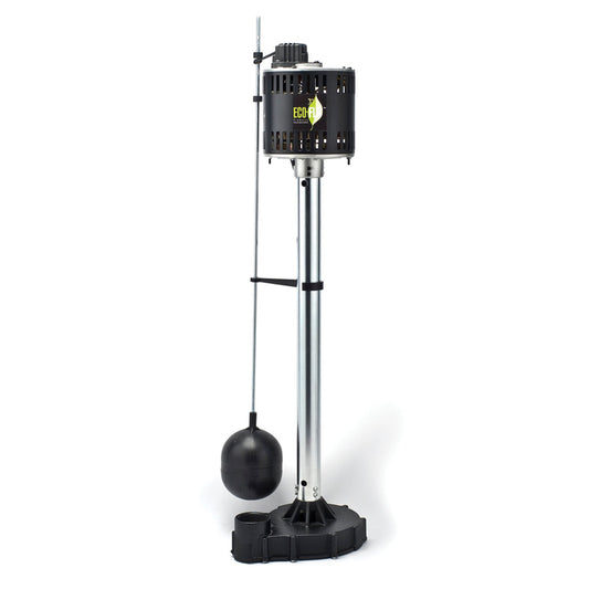ECO-FLO 1/3 HP 3480 gph Cast Iron Vertical Float Switch AC Bottom Suction Pedestal Sump Pump