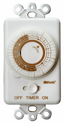 Woods  Indoor  Wall Switch Timer  120 volt White