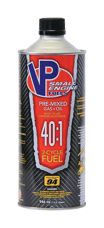 VP Racing Fuels Small Engine Ethanol-Free 2-Cycle 40:1 Pre-Mixed Fuel 1 qt (Pack of 8)