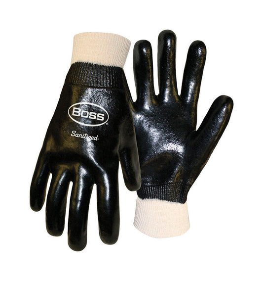 Boss Smooth Grip Men's Indoor/Outdoor Coated Chemical Gloves Black L 1 pair