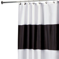 InterDesign 72 in. H x 72 in. W Black and White Stripes Shower Curtain Polyester (Pack of 2)