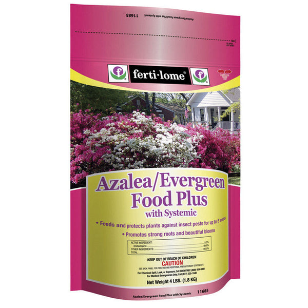 Alimento para azaleas y árboles de hoja perenne Ferti-Lome Plus con insecticida en gránulos sistémicos, 4 lb