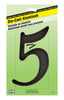 Hy-Ko 4-1/2 in. Black Aluminum Number 5 Nail-On 1 pc. (Pack of 10)