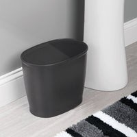 InterDesign  Kent  Black  Oval  Wastebasket
