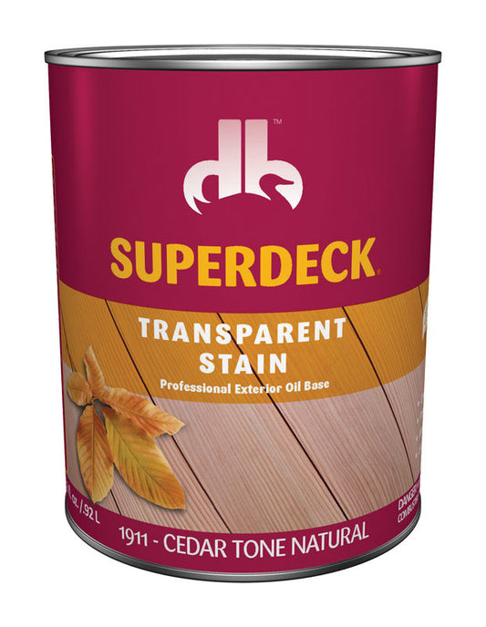 Superdeck Stain Oil Formula Exterior Cedar Tone Transparent 1 Qt