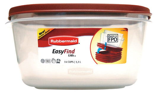 Rubbermaid 1777161 14 Cup Easy Find Lid Square Food Storage Container