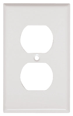 Steel Wall Plate, 1-Gang, 1-Duplex Opening, White