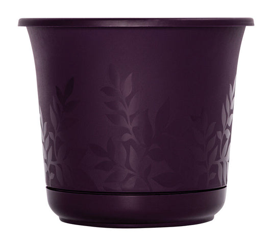 Bloem  6 in. H x 6 in. Dia. Resin  Freesia Etched  Planter  Purple