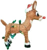 18" Rudolph 3d Pre-Lit Yard Art Rudolph With C9 Bulbs Knock-Down