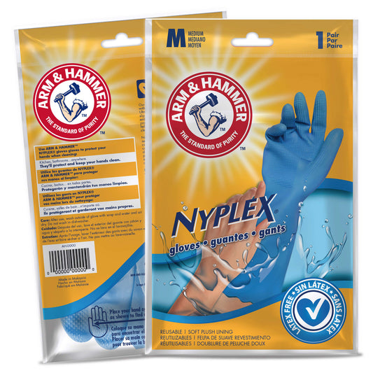 Arm & Hammer Nyplex Vinyl Cleaning Gloves M Blue 1 pair