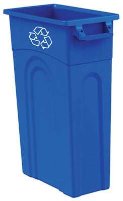 Slim Line Waste Container, High Boy, Blue, 23-Gal.