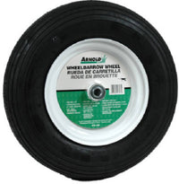 Wheelbarrow Wheel Assembly, Ribbed Tread, 480/400 x 8-In.