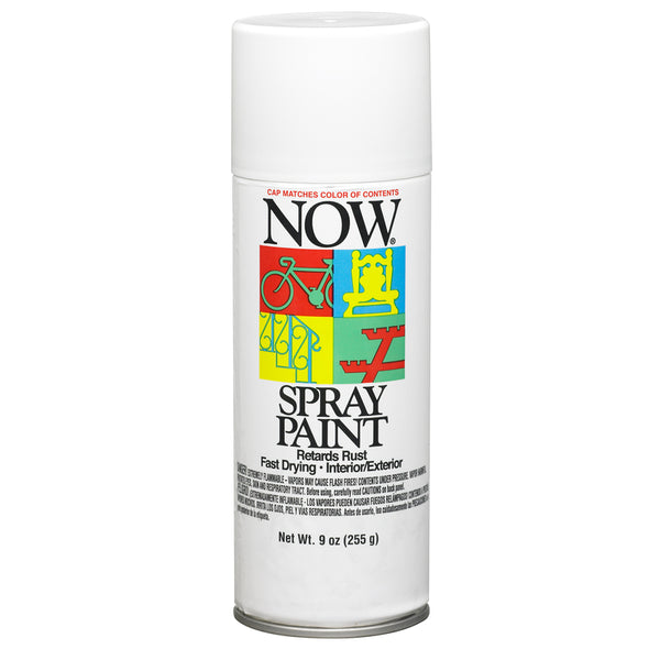 Pintura en aerosol blanca brillante Now, 9 oz (paquete de 6)