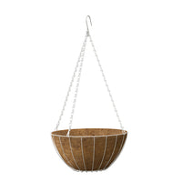 Growers Hanging Basket With Coco Liner, White Steel, 12-In.