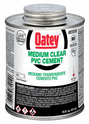 PVC Pipe Cement, Clear, 16-oz.