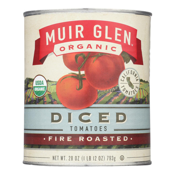Muir Glen Organic Diced Fire Roasted Tomato - Tomato - Case of 12 - 28 oz.