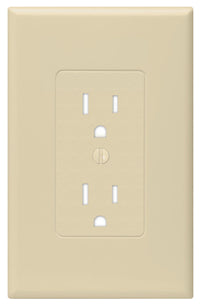 Wall Plate Covers Duplex Outlets, 1-Gang, Phenolic, Ivory