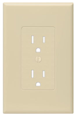 Wall Plate Covers Duplex Outlets, 1-Gang, Phenolic, Ivory